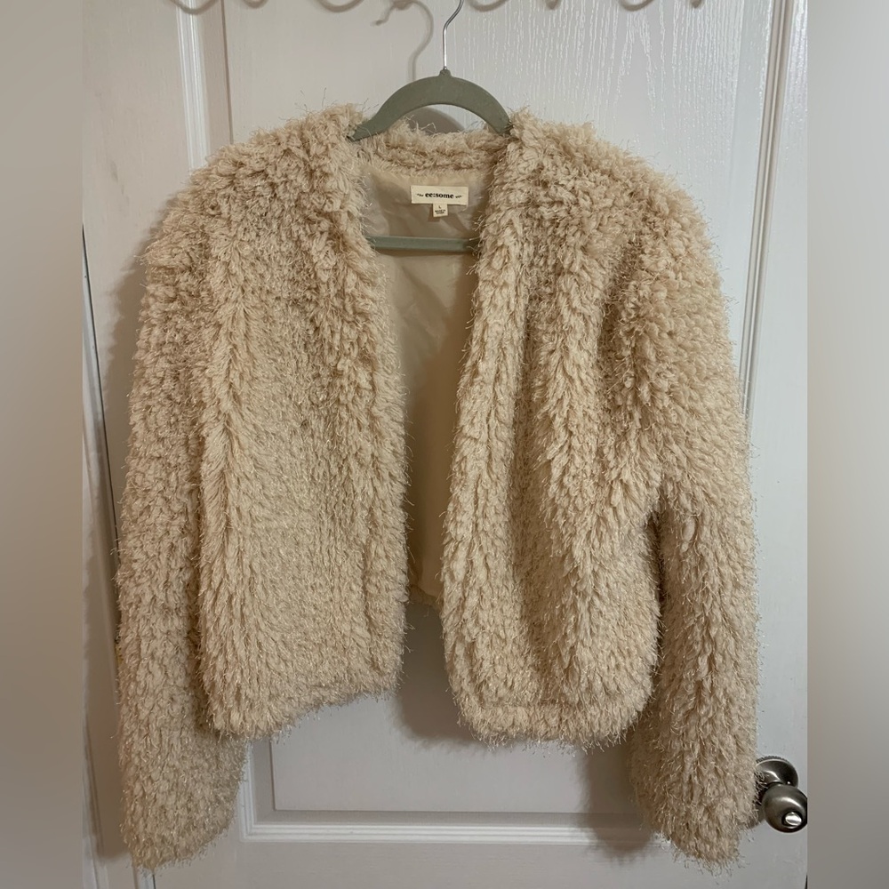 Cream Fuzzy Jacket